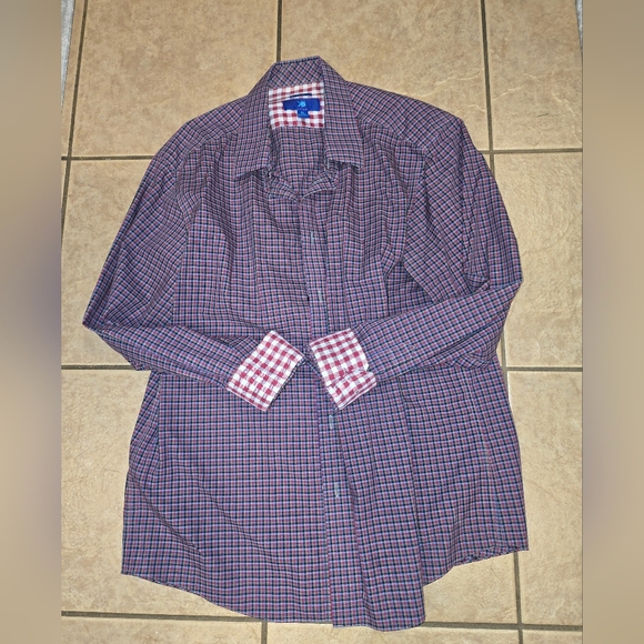 Egara Other - Egara Men's Checkered Shirt - Blue and Red Xl